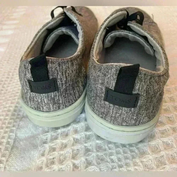 Tom’s Grey Slip On Shoes Lenny Lace Up Shoes School Shoes Comfort Padded Insole - Picture 4 of 5